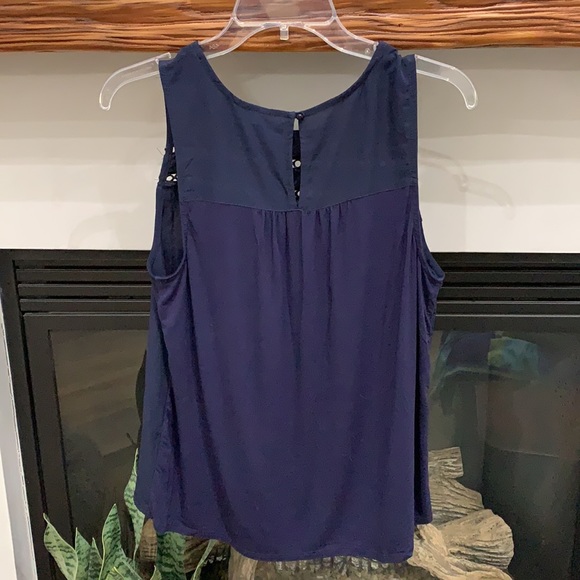 {Merona}Sz M Navy Blue Sleeveless Top - Picture 3 of 6